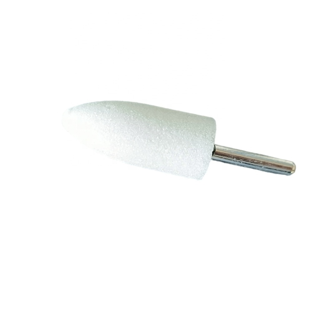 White A11S 20*40MM Mandrel Mounted White Cylindrical Felt Polishing Buff Wheel Wool Grinding Head