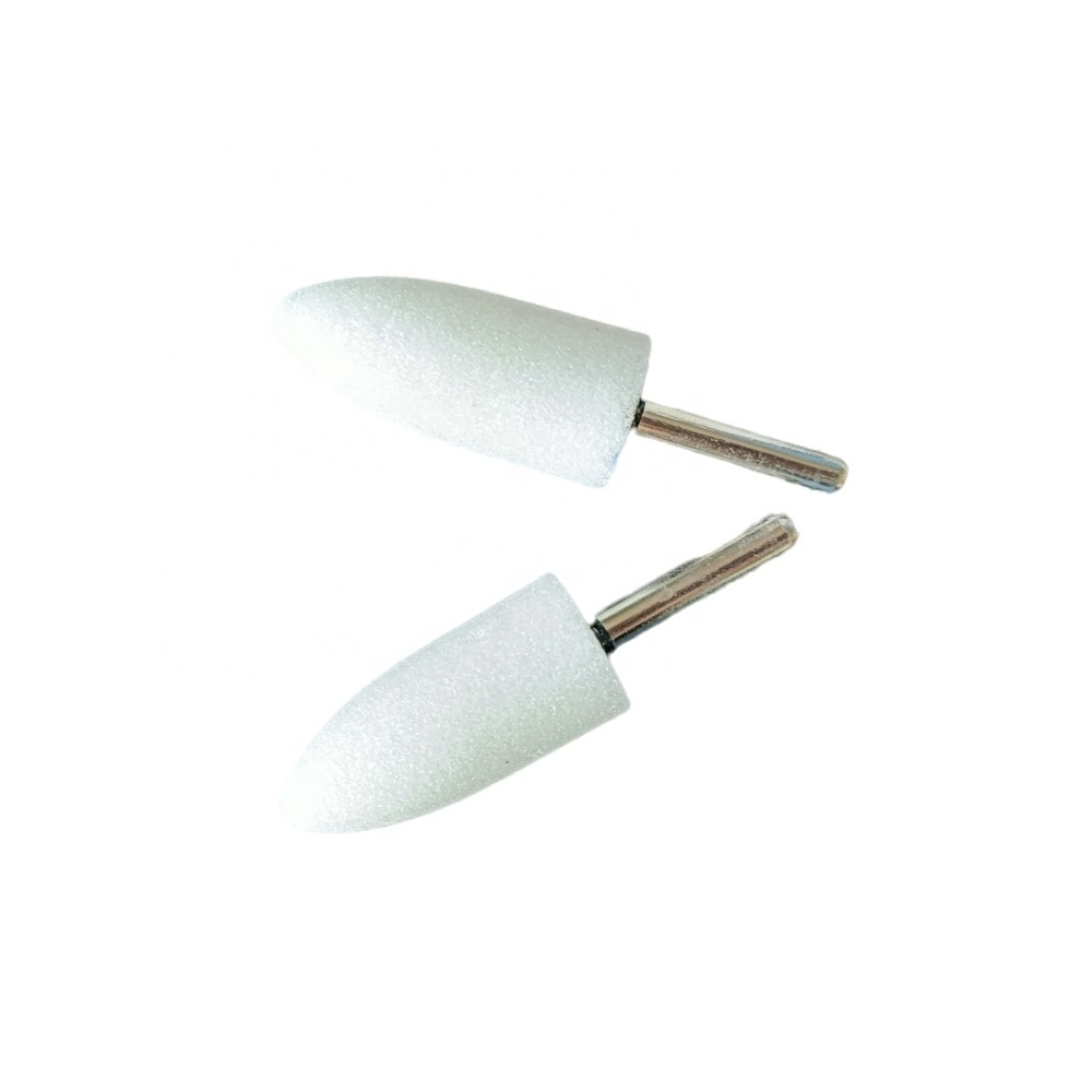 White A11S 20*40MM Mandrel Mounted White Cylindrical Felt Polishing Buff Wheel Wool Grinding Head