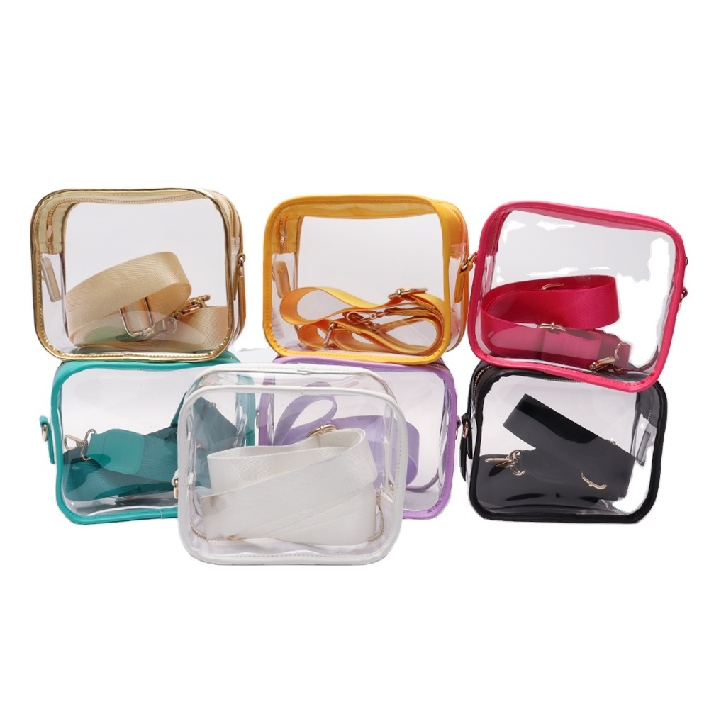 Stadium Approved Pvc Tpu Clear Purse Crossbody Waterproof Sling Bags For Women Shoulder Bag Transparent Clear Pvc Crossbody Bag