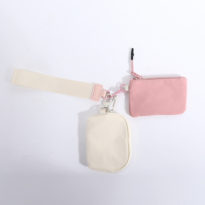 5 Colors Nylon Small Pouch Cute Gift Mini Coin Purse Pouch Bag Wallets Money Card Bag Zipper Keychain Coin Purses Wristlet Bag