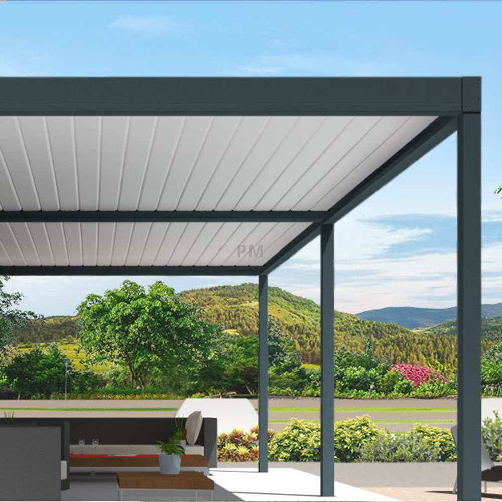 Garden Metal Arches Motorized Louvered Roof Gazebo Electric Outdoor Aluminium Pergola Bioclimatic