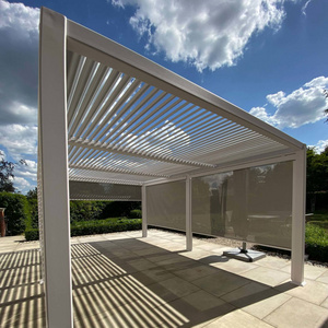 Outdoor Garden Motorized Customized Louver Roof System Aluminum Gazebo Bioclimatic Aluminium Pergola