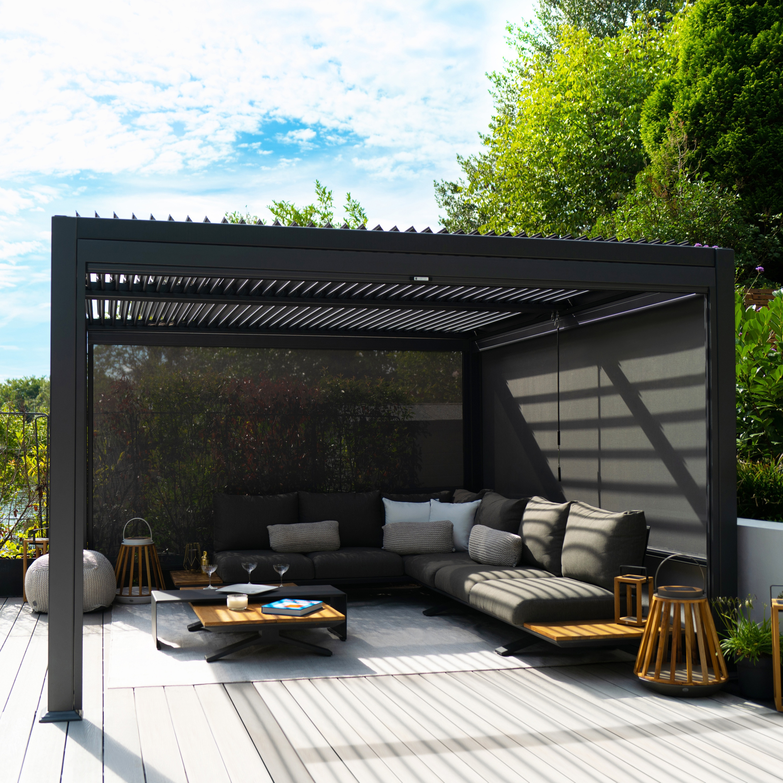 Outdoor Garden Motorized Customized Louver Roof System Aluminum Gazebo Bioclimatic Aluminium Pergola