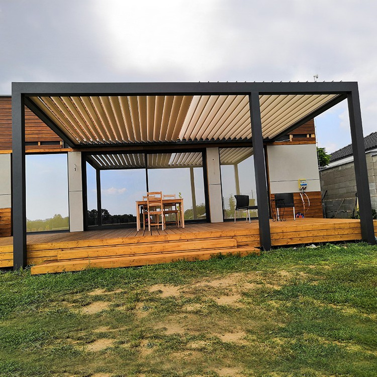 Modern Design Garden decorative leisure rest pavilion gazebo sunshade texture wpc pergola