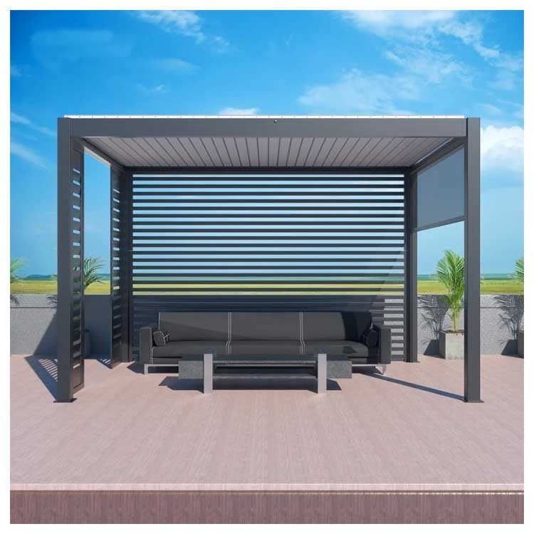 Motorized electric opening and closing house roof bioclimatique gazebos bioclimatic louvered outdoor aluminum arches pergola