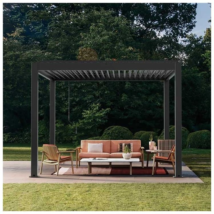 Motorized electric opening and closing house roof bioclimatique gazebos bioclimatic louvered outdoor aluminum arches pergola