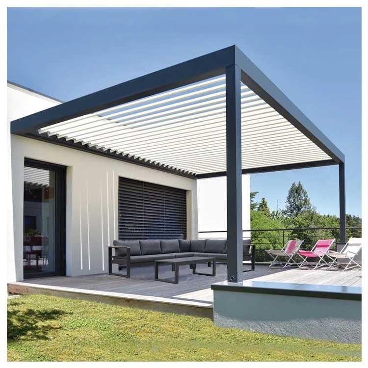 OEM Service Outdoor Pergola Waterproof Louver Roof System Garden Bioclimatic Aluminium Pergola gazebo outdoor aluminum luxury