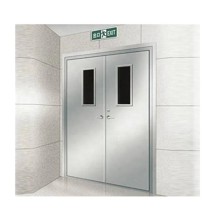 door Safety 90mins stairwell escape double steel doors fire-resistant metal door