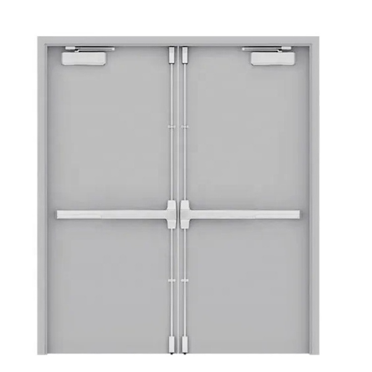 door Safety 90mins stairwell escape double steel doors fire-resistant metal door