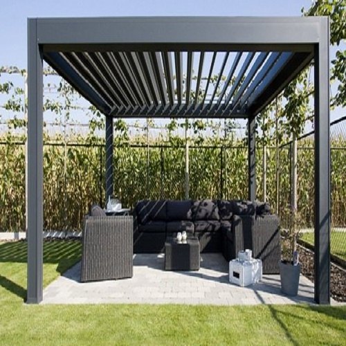 Gazebo metal green houses motorized louver pergolas with electric louvre roof manual pergola