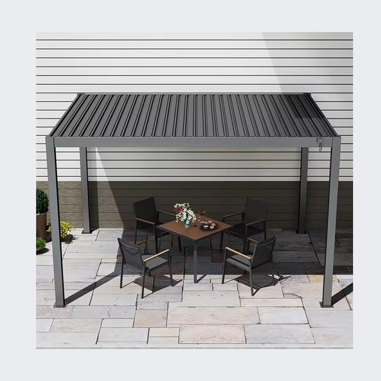 Aluminum Outdoor Waterproof Pergola Opening Roof Louver Retractable Gazebo Sunshade Garden Pergola