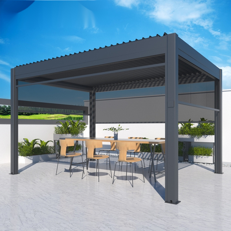 OEM Modern Garden Outdoor Aluminum Louvered Pergola Bioclimatique Aluminium Pergola Gazebo Pergole Pergule Pargola Pavilion