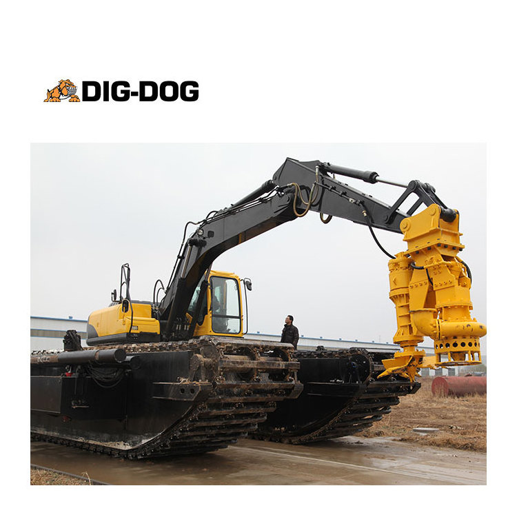 3-30 Ton Crawler Amphibious Dredger Excavator Mini Amphibious Excavator With Pontoon For 14 meters water depth