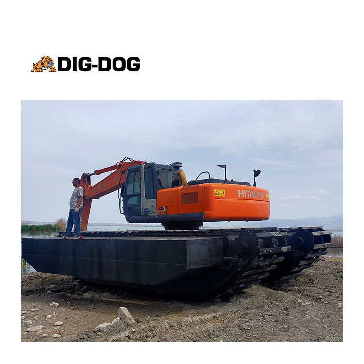 3-30 Ton Crawler Amphibious Dredger Excavator Mini Amphibious Excavator With Pontoon For 14 meters water depth