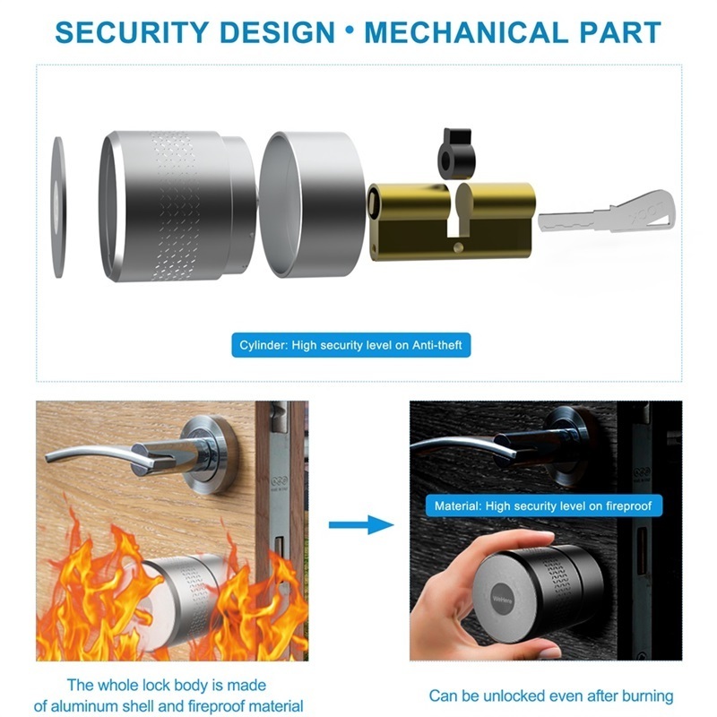 ODM European Keyless Fingerprint Smart Lock Cylinder Tuya BT Zigbee TTlock App Alexa Google Home WiFi Digital Smart Door Lock