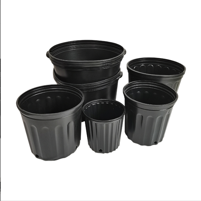 1 2 3 5 7 gallon blow Molded black outdoor plastic plant nursery Seedling Gallon Flower Pot