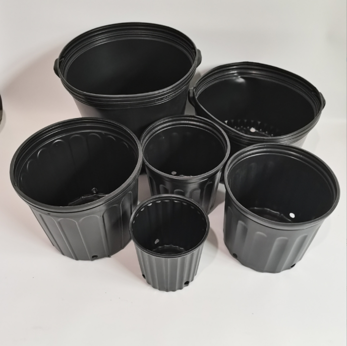 1 2 3 5 7 gallon blow Molded black outdoor plastic plant nursery Seedling Gallon Flower Pot