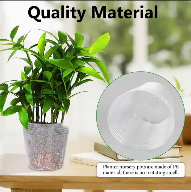 clear transparent Nutrition plastic nursery pots Pure HDPE nursery pot soft flower pot