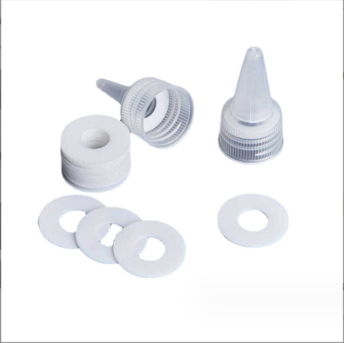 Custom Food grade PE bottle cap sealing gasket White PE peritoneal foam inner gasket Leakage proof PE bottle cap  Sealing washer