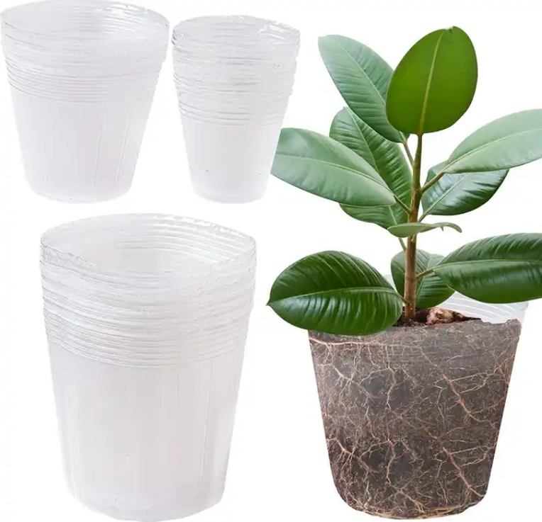 clear transparent Nutrition plastic nursery pots Pure HDPE nursery pot soft flower pot