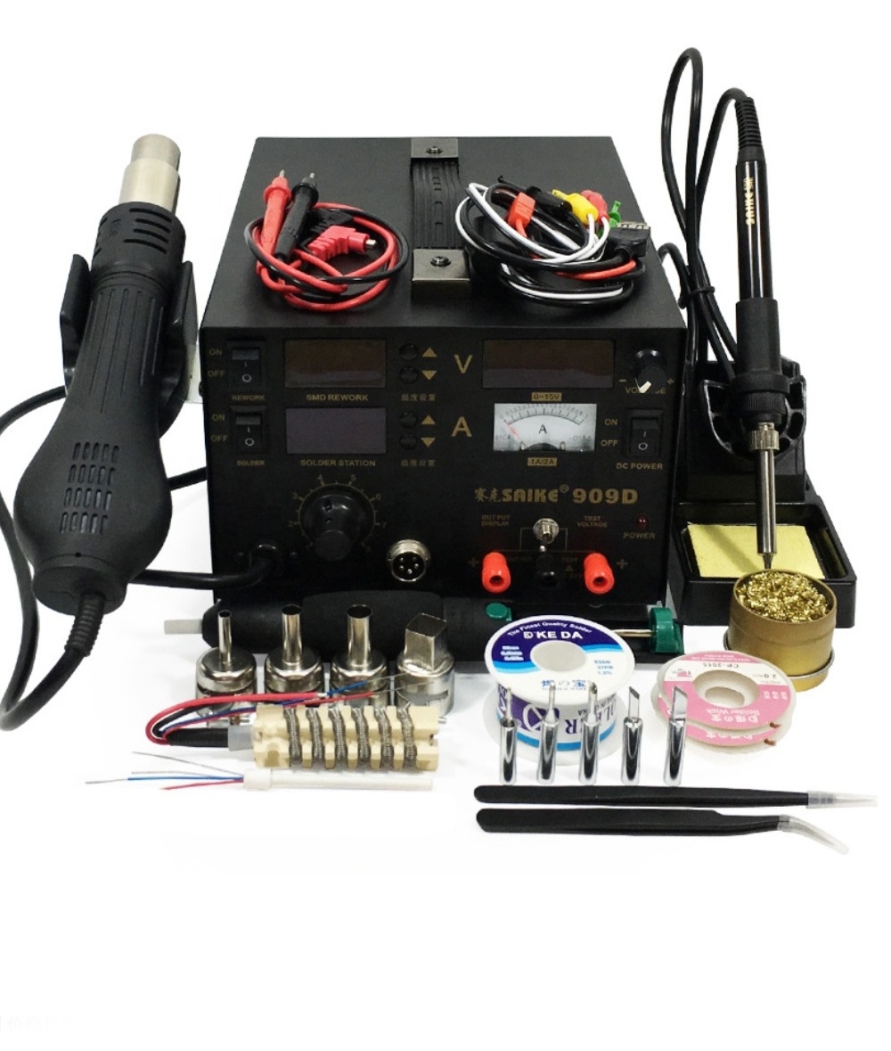 Saike 852D++ Hot Air Rework Station soldering station 220V/110V BGA De-Soldering 2 in 1 with Supply air gun rack ,and many gifts