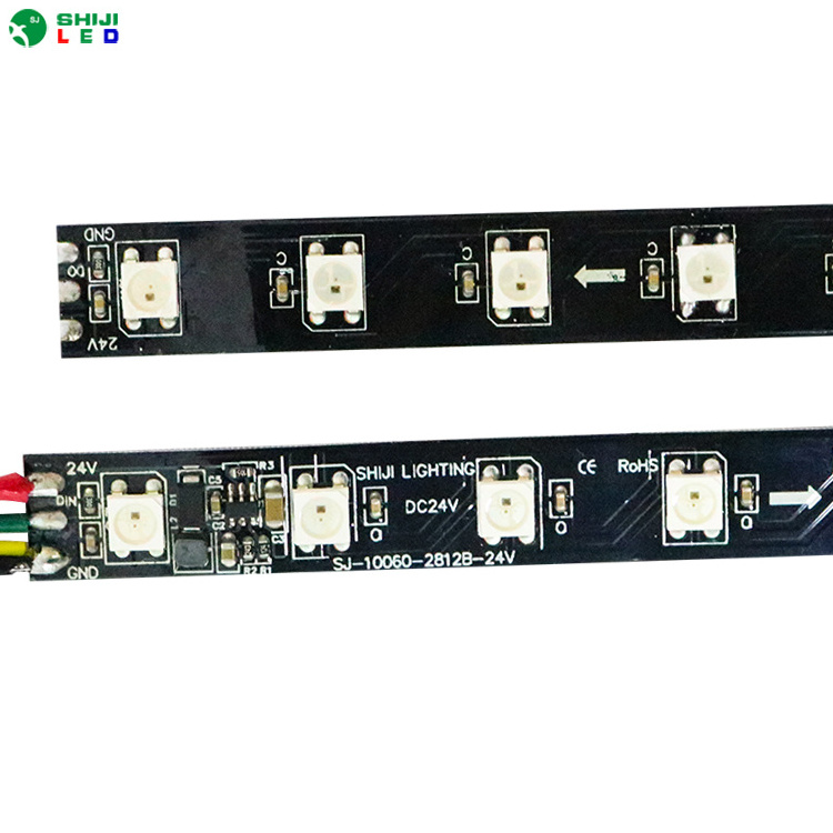 Black PCB 12V 24V SK6812 WS2812b RGB pixel addressable led strip light