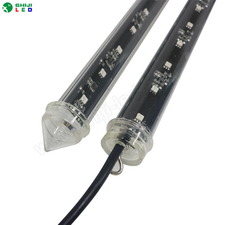 5050 ucs2903 3d led dmx rgb 360 view Vertical Tube meteor shower light for night club lights