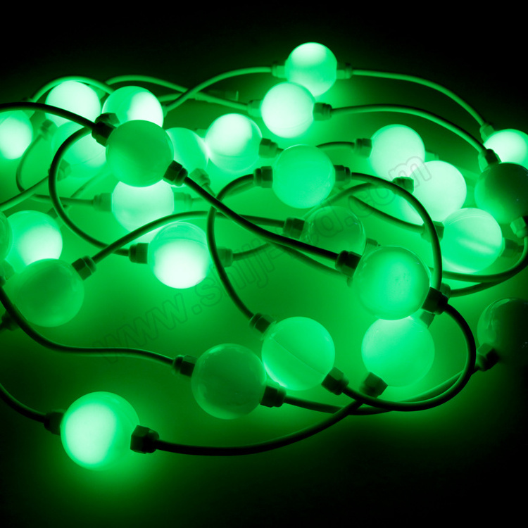 SHIJI Outdoor String Light 360 Degree 35Mm 50Mm 3D Dmx/Spi Rgb Light String Led  Pixel Ball For Christmas Lighting