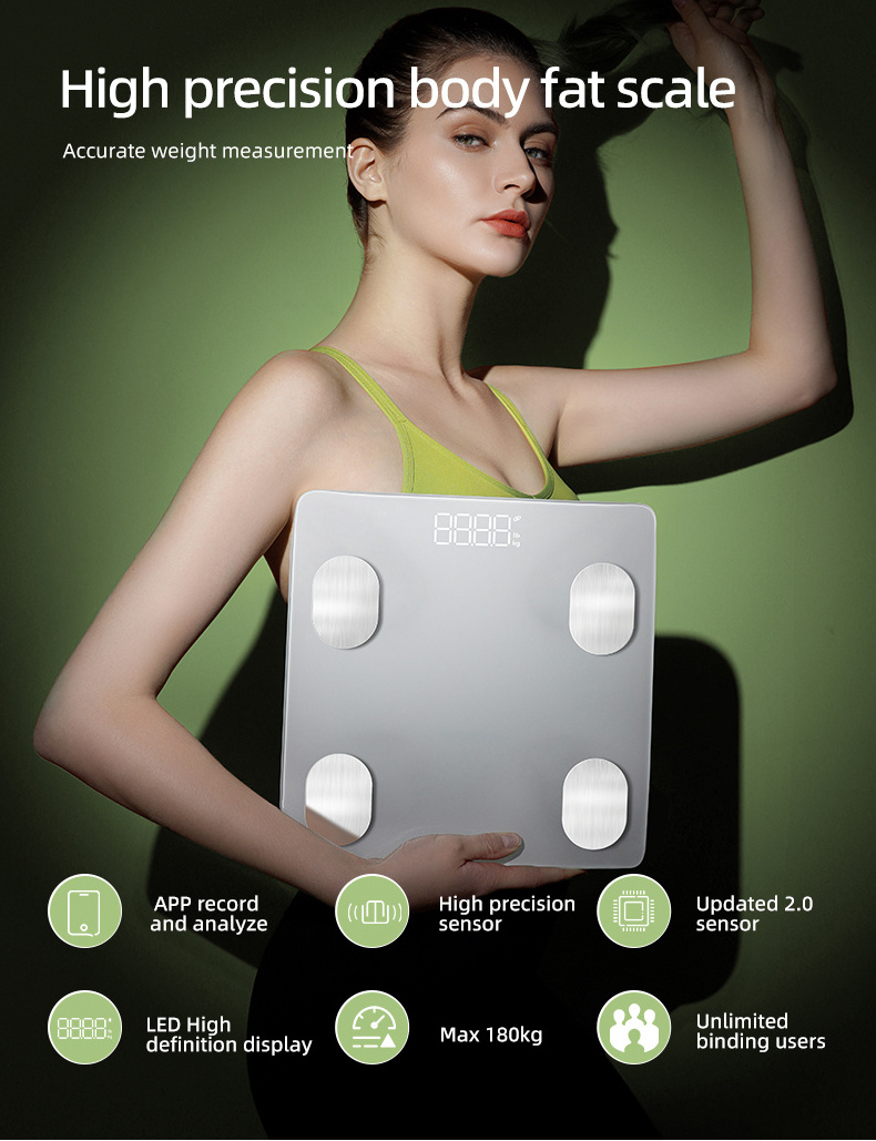 OEM Smart 180kg Bluetooth Body Fat scale Analyzer Digital  Electronic Bathroom Bluetooth Scale