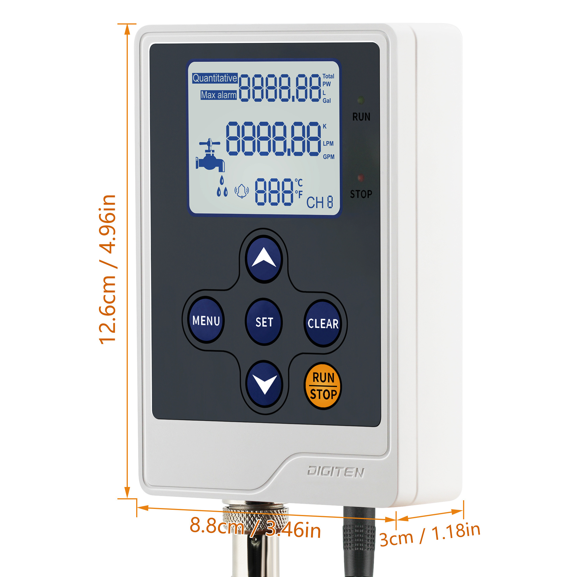 DIGITEN Water Flow Meter Controller LCD Display+G1