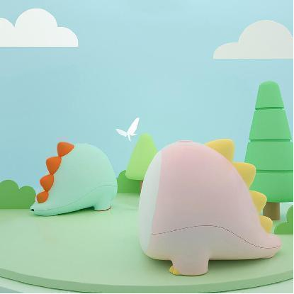 Cartoon Little Dinosaur Silicone Light USB Charging Pat Night Light Baby Feeding LED Bed Head Timer Up Nightlight