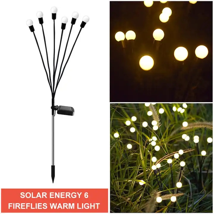 Outdoor Solar Light Waterproof Holiday Firework 6/8/10 Heads Led Solar Firefly Garden Light Christmas Lights Outdoor Waterproof