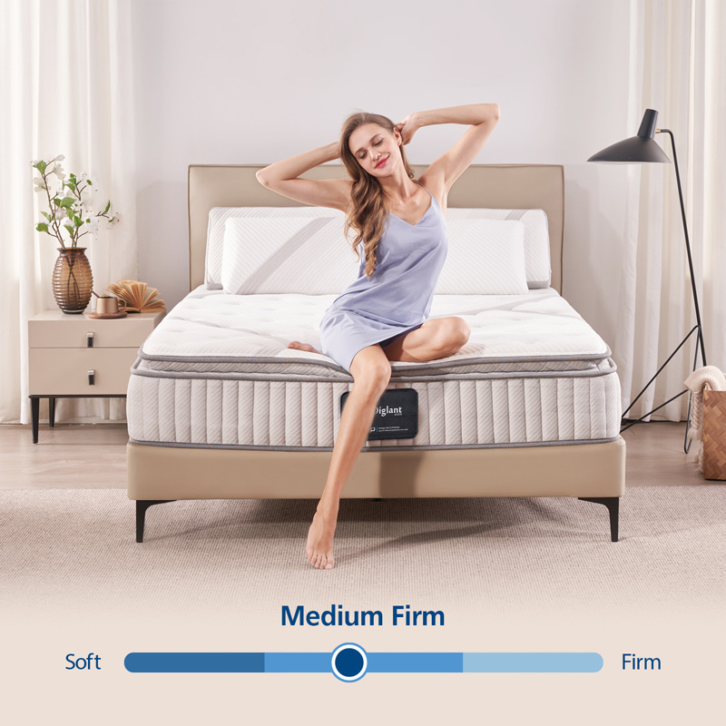 Factory Wholesale Popular Fireproof Fiber  Mattress 12 Inch Memory Foam  Hybrid Spring Mattress