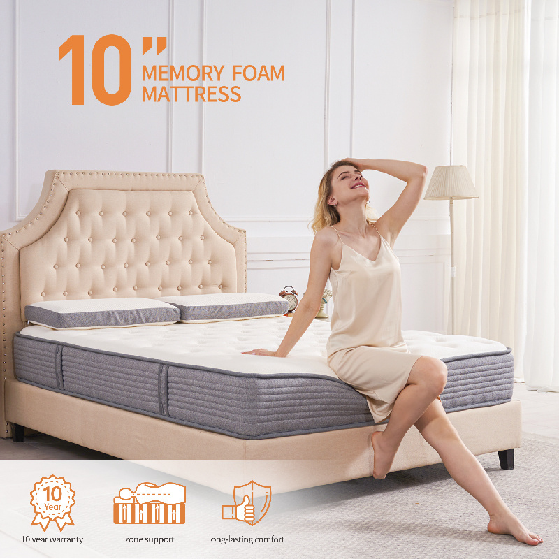 Diglant Double Bed King Size  Gel Natural Latex Memory Foam Mattress Roll Up Pocket Spring  Mattress in a Box