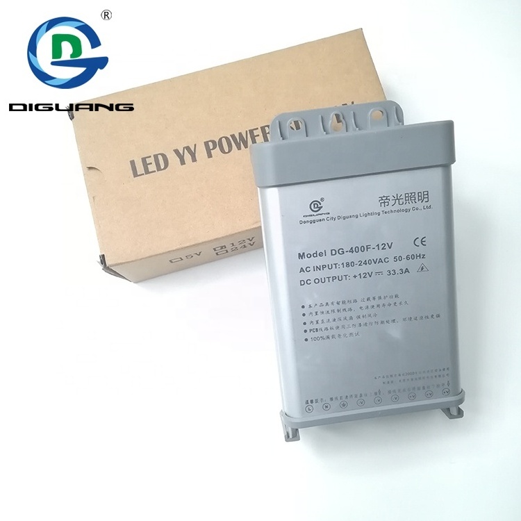 Waterproof Consant current DC12V 24V 400W 33A power supply LED light driver