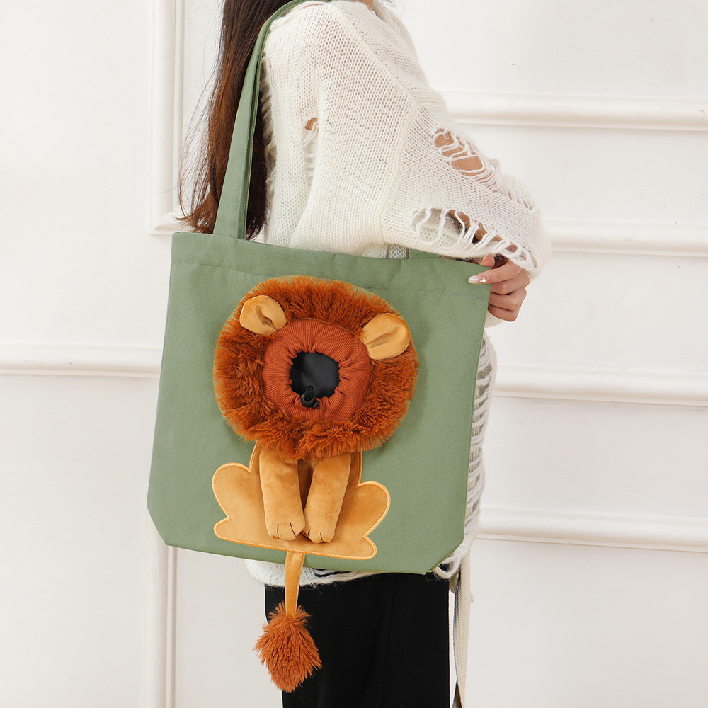 Wholesale Cute Cat Bag Lion Shoulder Travel Carrying Pet New Inventions Carrier Bags For Small Cat Dog