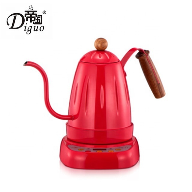 Diguo 700ml 24Oz Yellow Color Digital Electric Variable Temperature Setting Stainless Steel Gooseneck Coffee Tea  Kettle