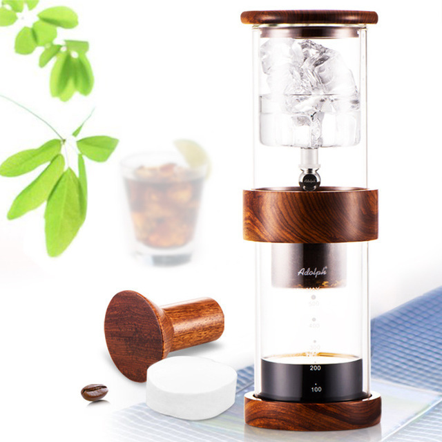 Diguo 500ml Portable Glass Air Tight Iced Coffee Maker Filter Pitcher Mini Cold Brew Coffee Maker