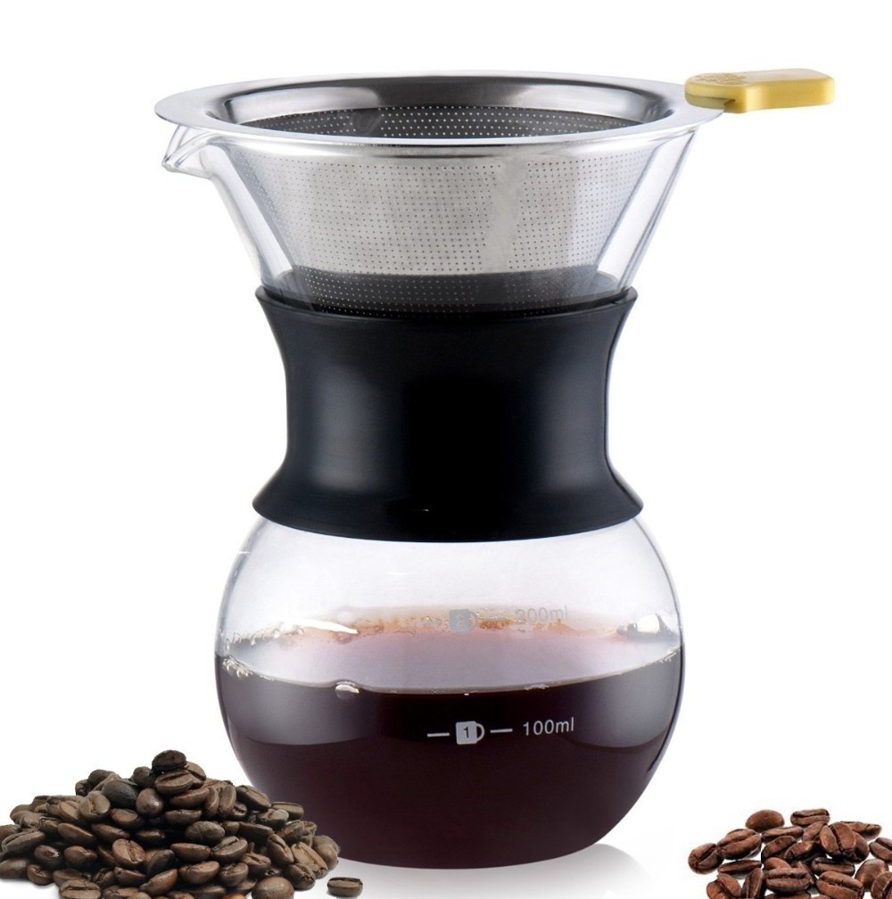 Diguo 400ml Glass Hand Drip Pour Over Coffee Share Pot With Filter Set