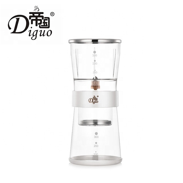 Diguo 300ml Glass Tea Coffee Brew Set Ice Drip Coffee Maker Pot With Stainless Steel Filter