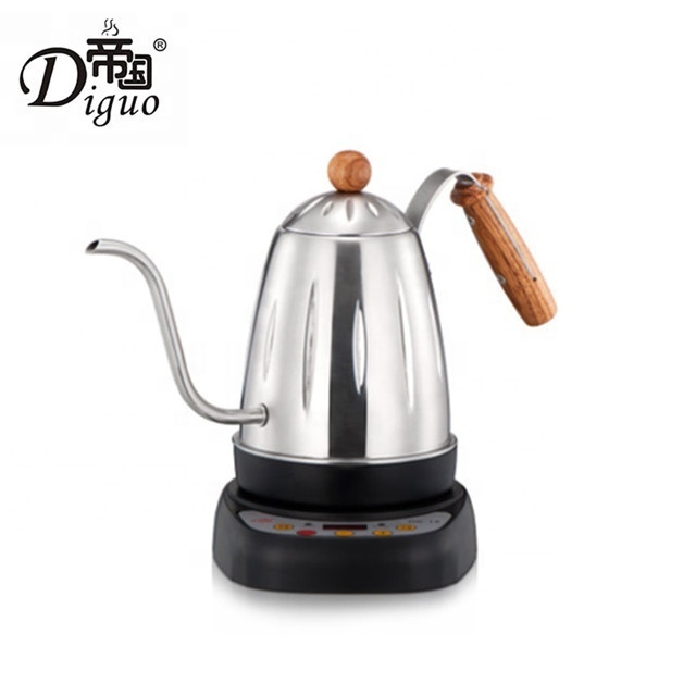 Diguo 700ml 24Oz White Color Electric Stainless Steel Gooseneck Kettle For Tea Coffee With Temperature Setting