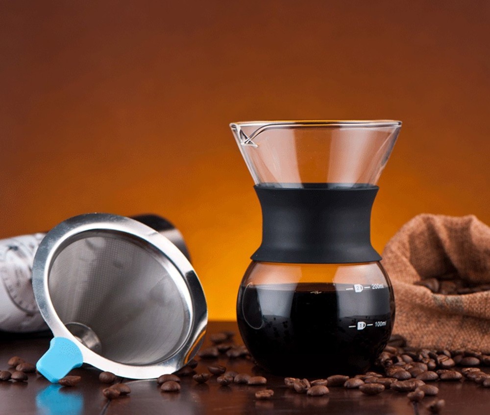 Diguo 400ml Glass Hand Drip Pour Over Coffee Share Pot With Filter Set