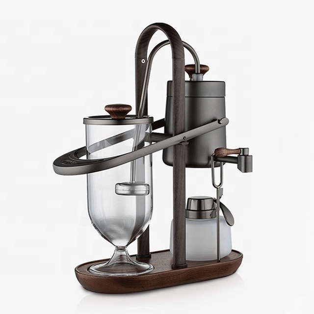 Hot Sale Aluminium Ally + Walnut Belgium Syphon Royal Balance Siphon Coffee Maker