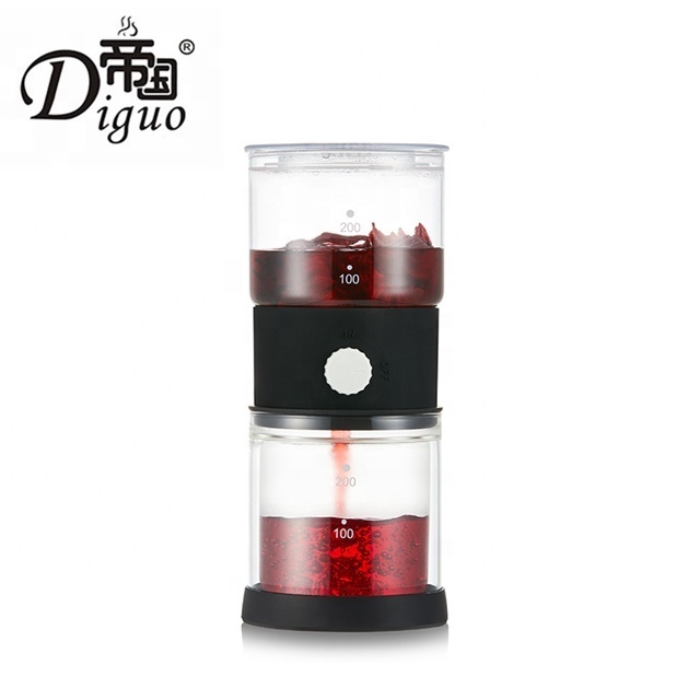 Diguo Hot Selling 200ml Portable Black Color  Glass Cold Brew Tea And Coffee Maker