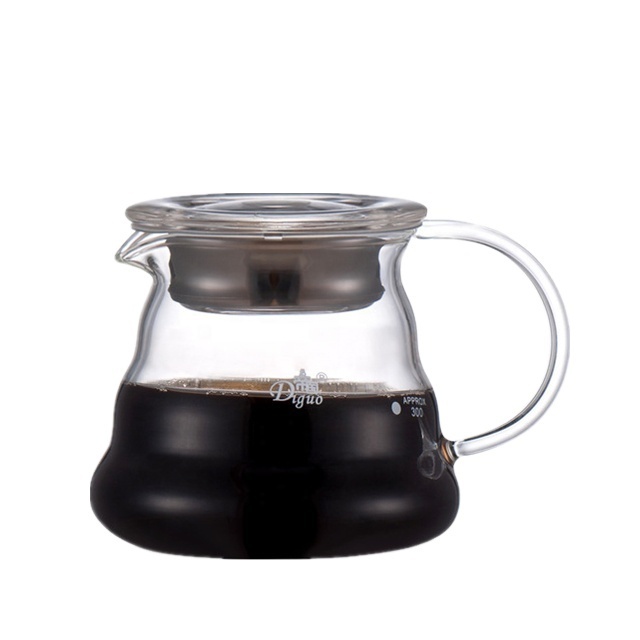 Diguo 360ml 12Oz Glass Pour Over Coffee Sharing Pot