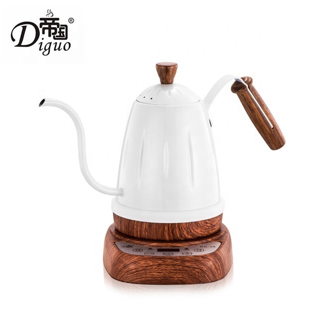 Diguo 700ml 24Oz Yellow Color Digital Electric Variable Temperature Setting Stainless Steel Gooseneck Coffee Tea  Kettle