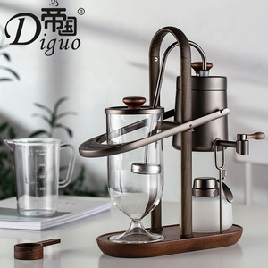 Hot Sale Aluminium Ally + Walnut Belgium Syphon Royal Balance Siphon Coffee Maker