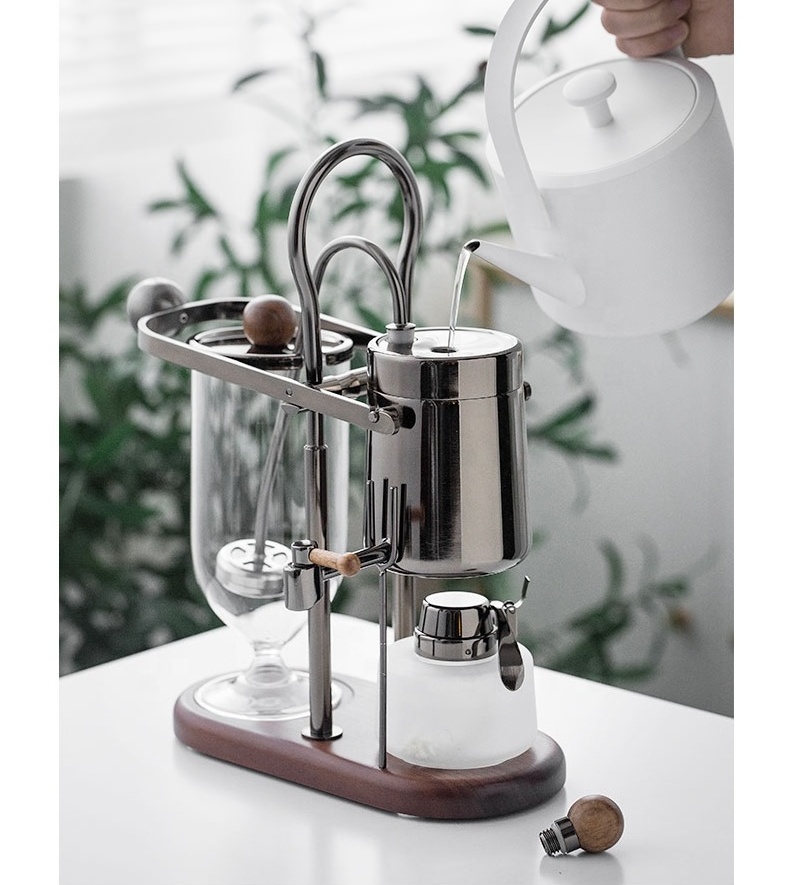 Diguo New Design Stainless Steel + Glass Royal Belgium Vacuum Syphon Coffee Maker