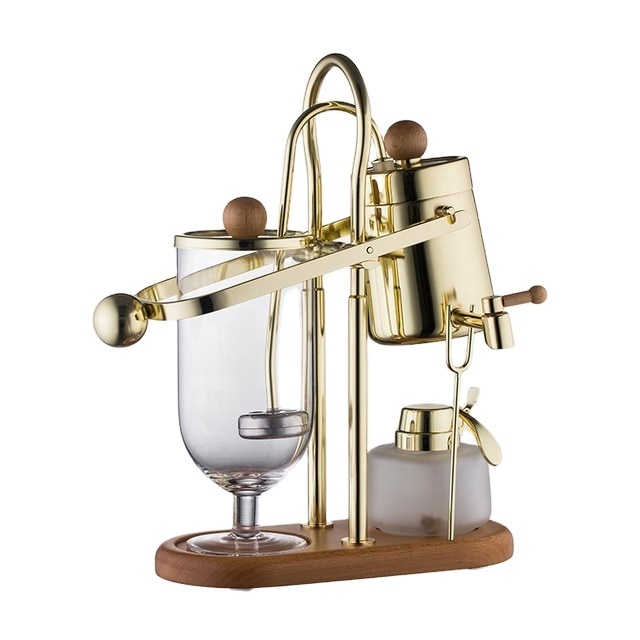 Diguo luxury Syphon Coffee Maker Borosilicate Glass Gold Color Belgian Balance Syphon Coffee Maker