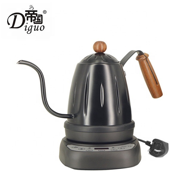 Diguo 700ml 24Oz White Color Electric Stainless Steel Gooseneck Kettle For Tea Coffee With Temperature Setting